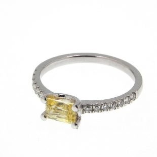 14K White Gold Yellow Sapphire 