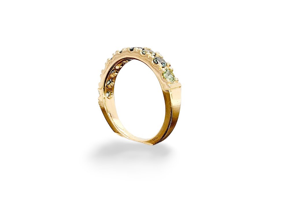 14K Yellow Gold Green Sapphire Ring - Image 2